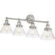 Eyden 4 Light 34.88 inch Brushed Nickel Vanity Light Wall Light